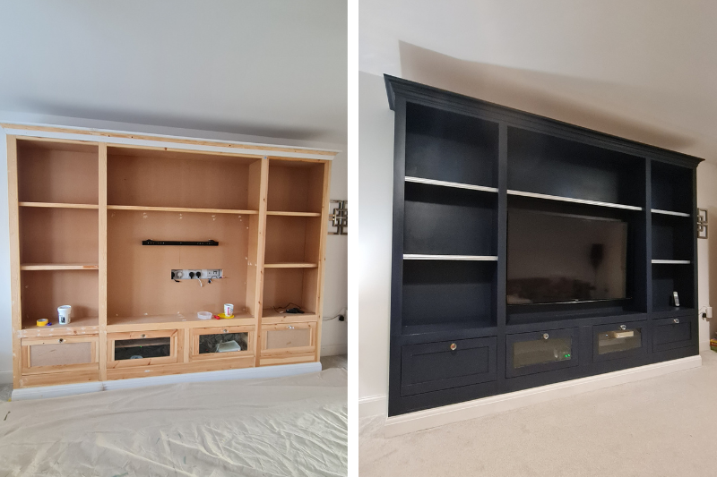 Before and after of a kitchen unit makeover